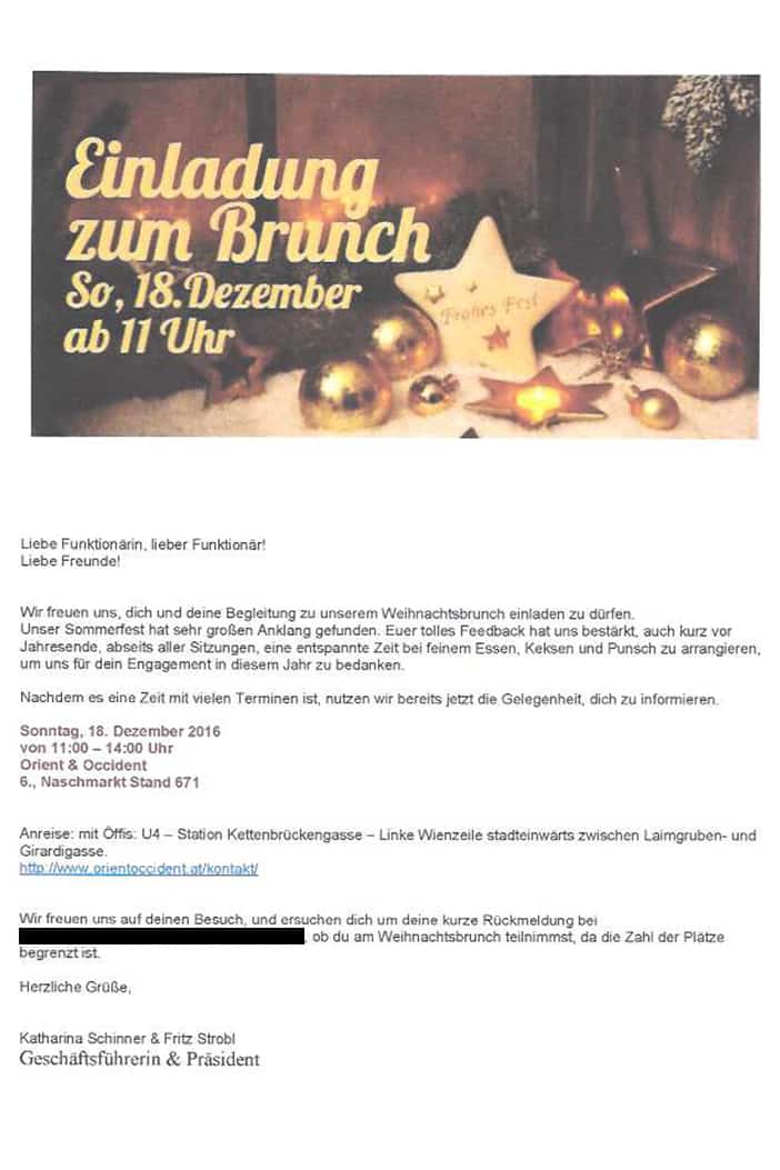 SWV Einladung zum Weihnachtsbrunch