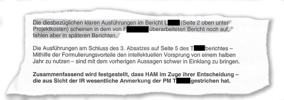 Laut Bericht der Internen Revision hat Sonja Hammerschmid wesentliche Anmerkungen gestrichen
