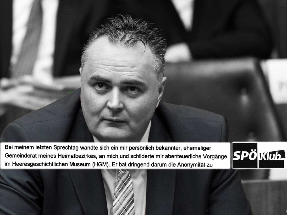 Abenteuerlichste Vorgänge im HGM - Hans Peter Doskozil - Foto Parlamentsdirektion - Thomas Jantzen